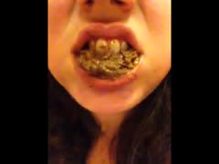 Whore eating shit like it's a burger